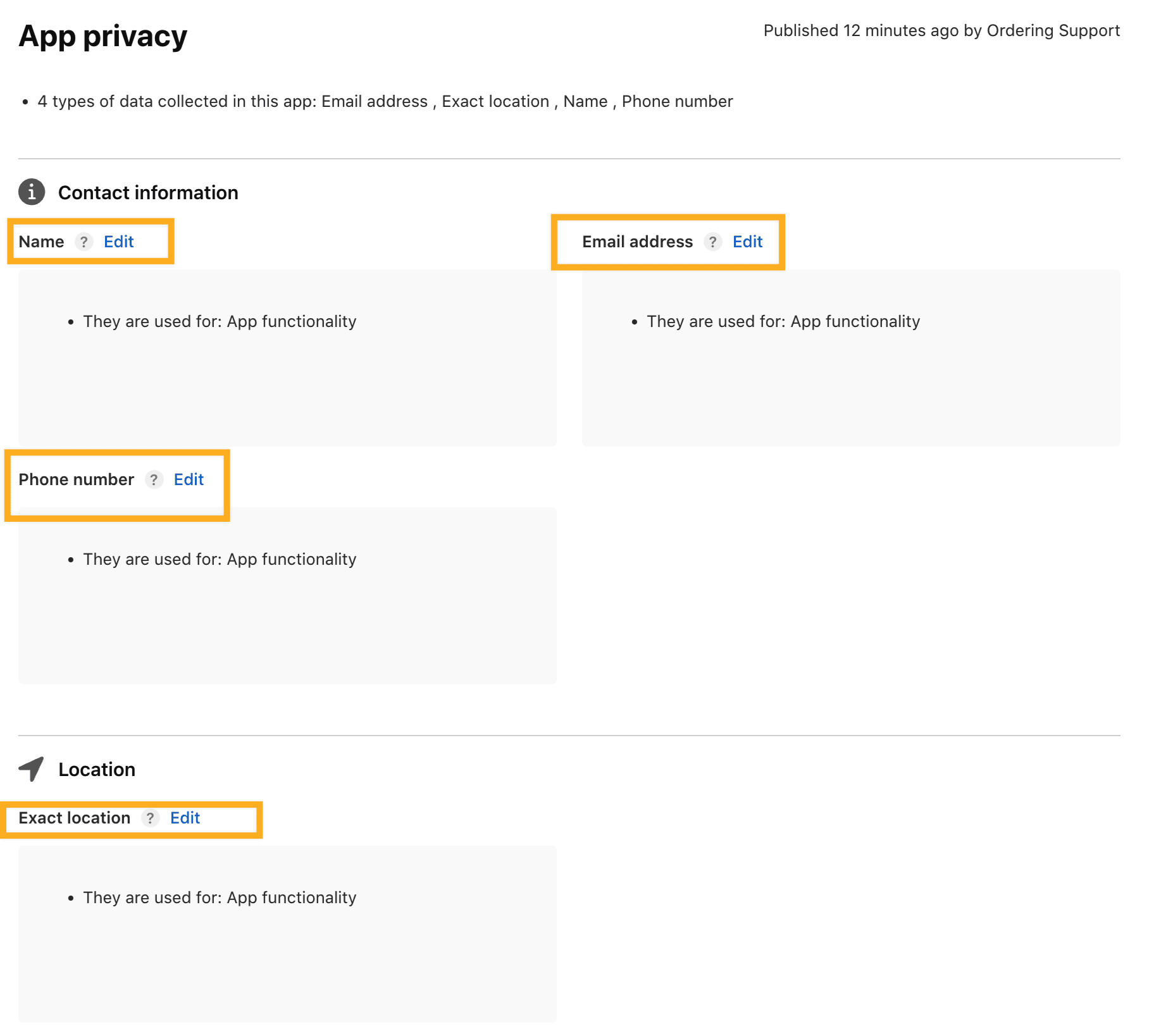Review Driver App privacy data