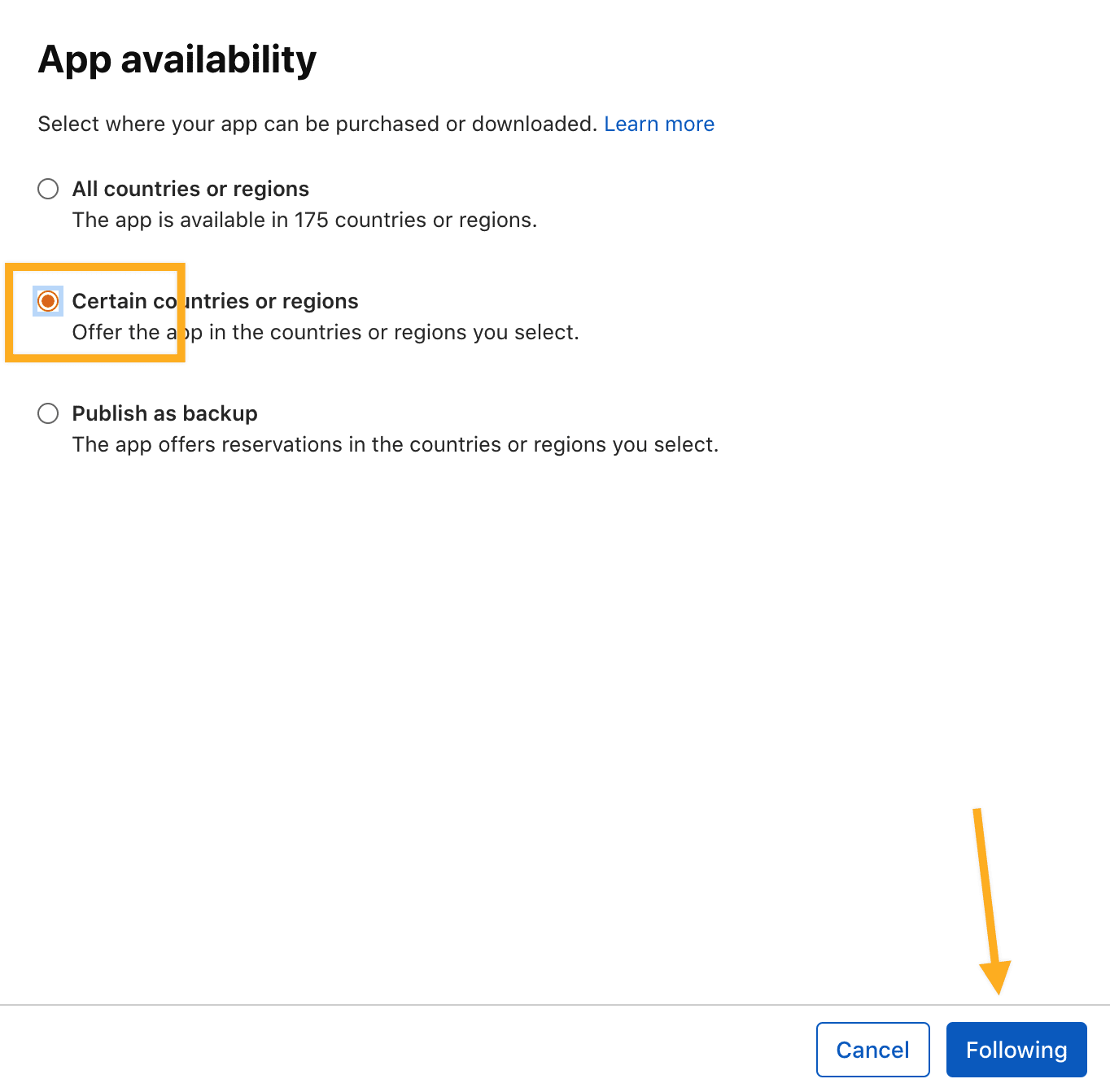 Confirm App Store availability