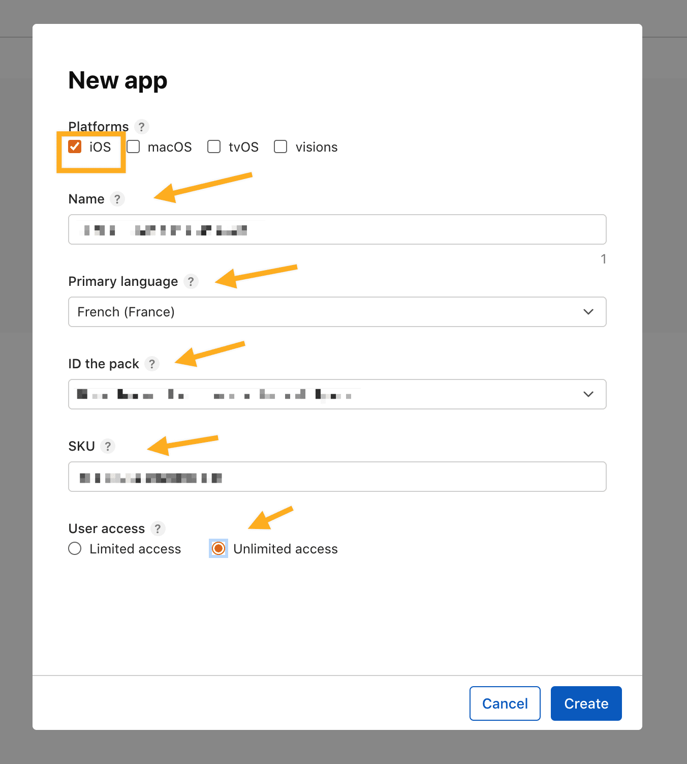 Create the App Store Connect app record