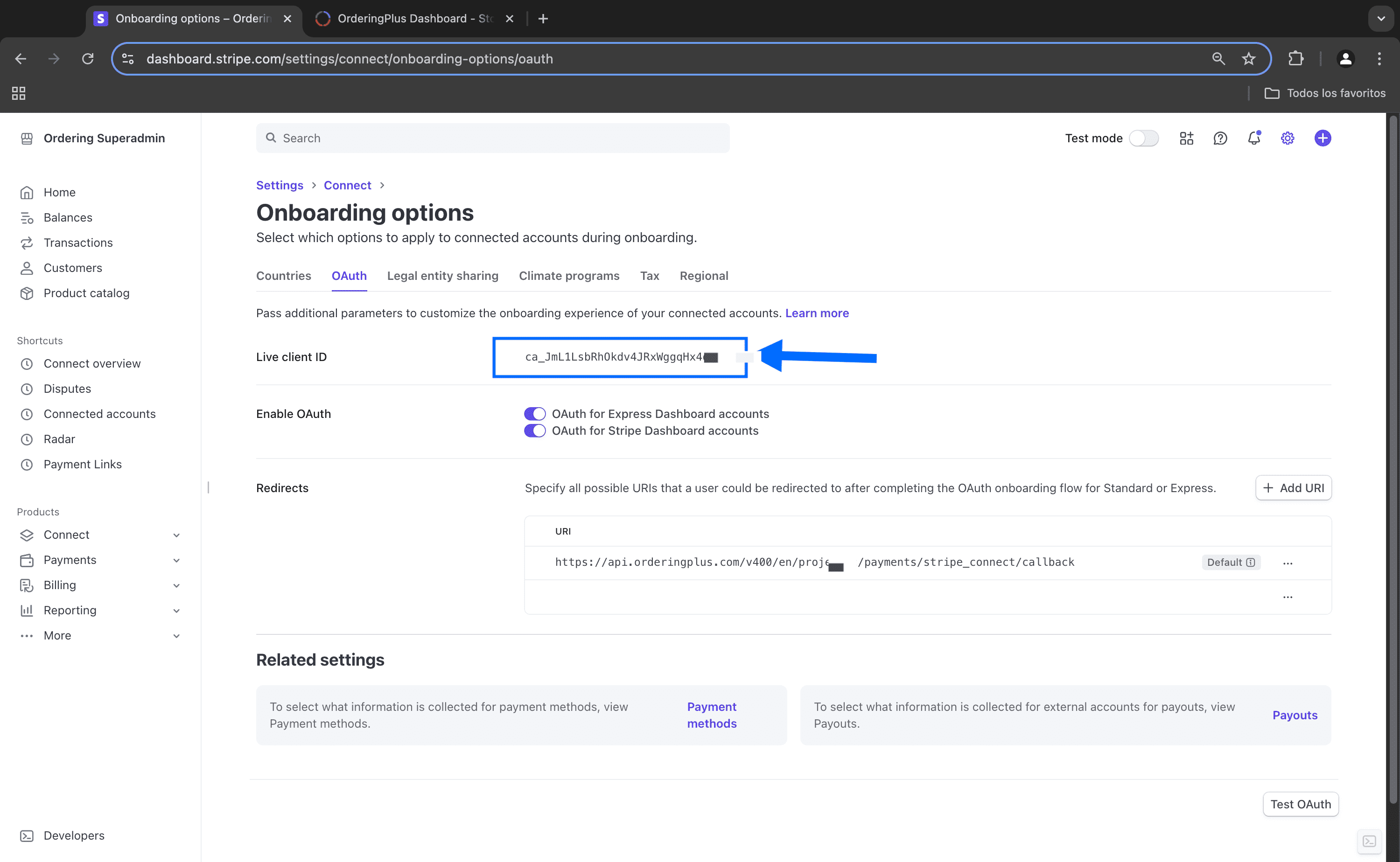 Historical Stripe client identifier