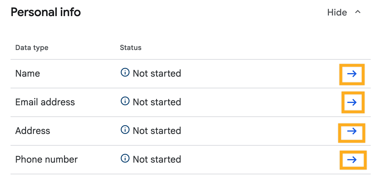 Open data-handling questionnaires