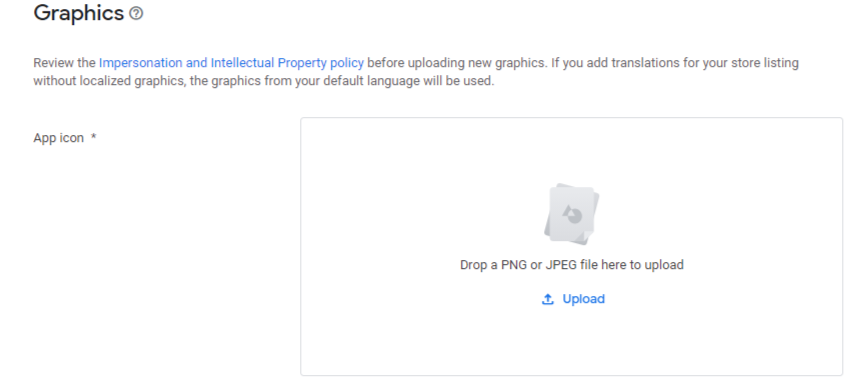 Upload the app icon