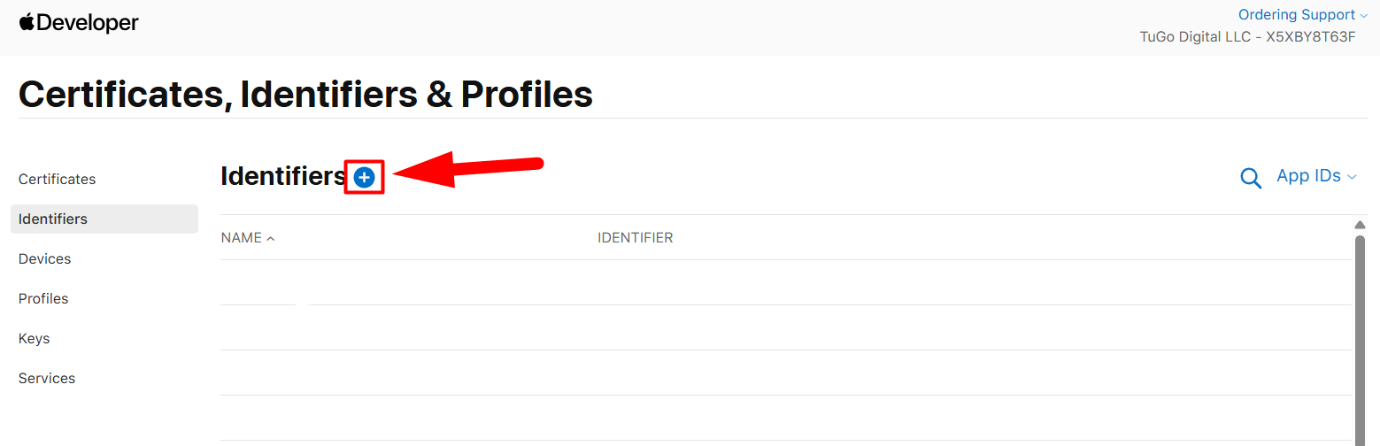 Add an Apple App ID