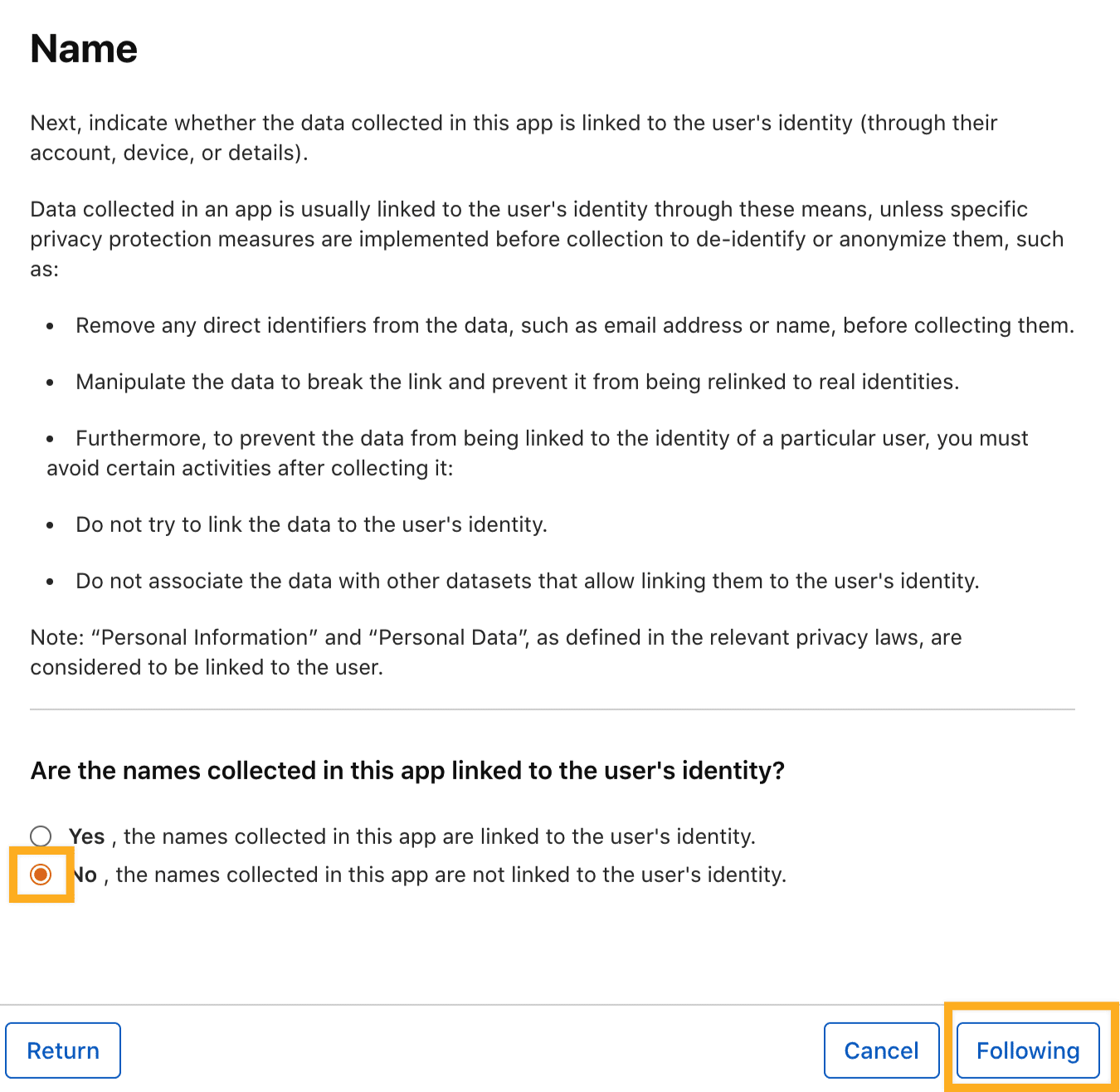 Answer identity-linkage questions
