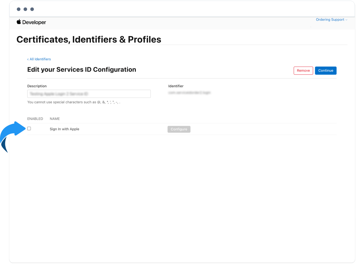 Services ID with Sign in with Apple selected