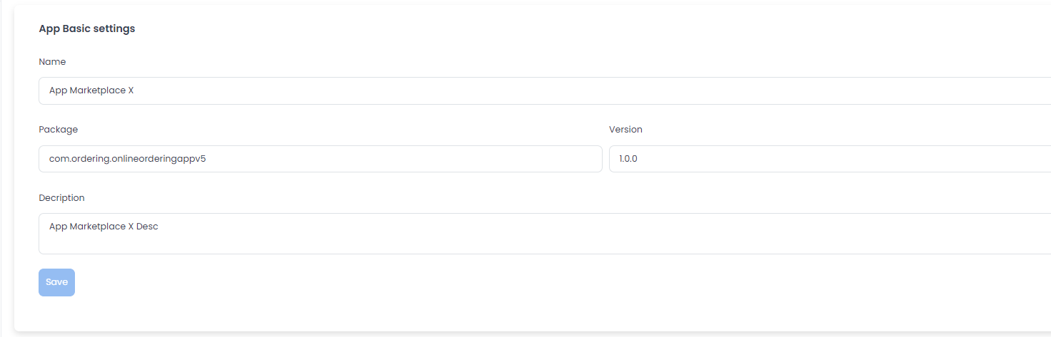 App basic settings