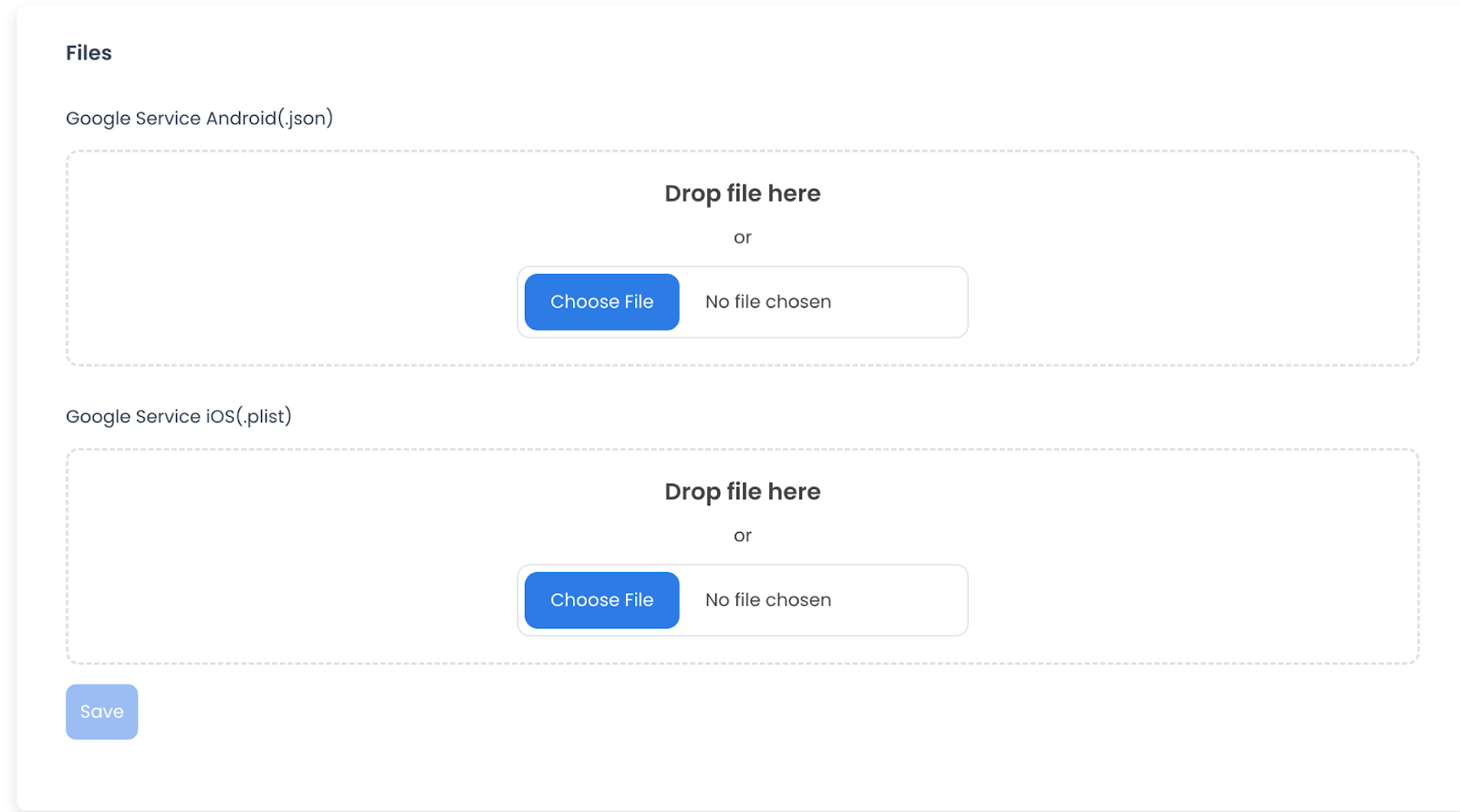 Google service file settings