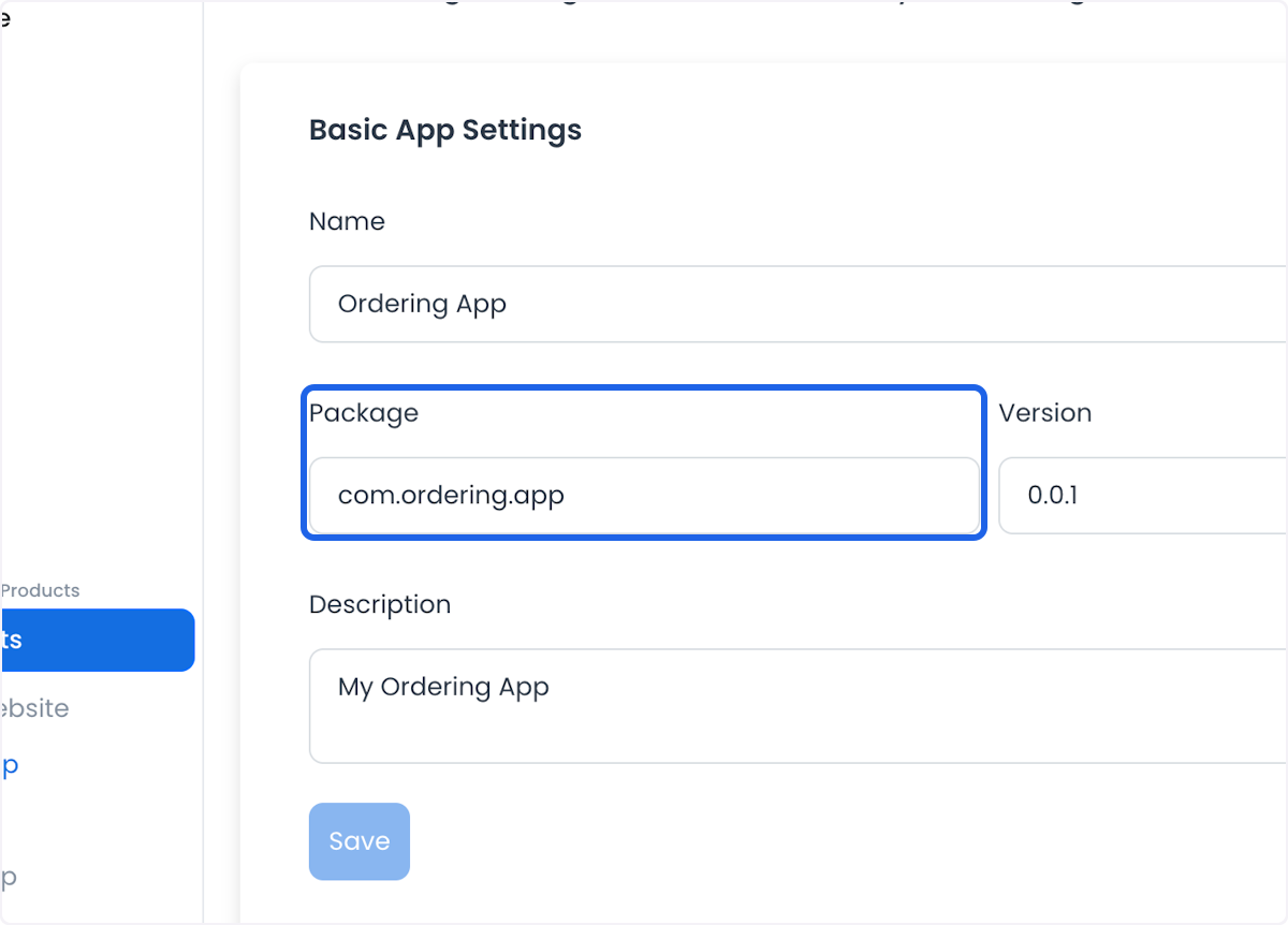 Builder Settings Package value used as the iOS Bundle ID