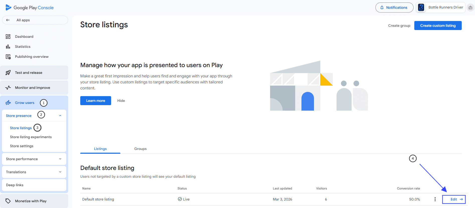 Edit the Google Play store listing