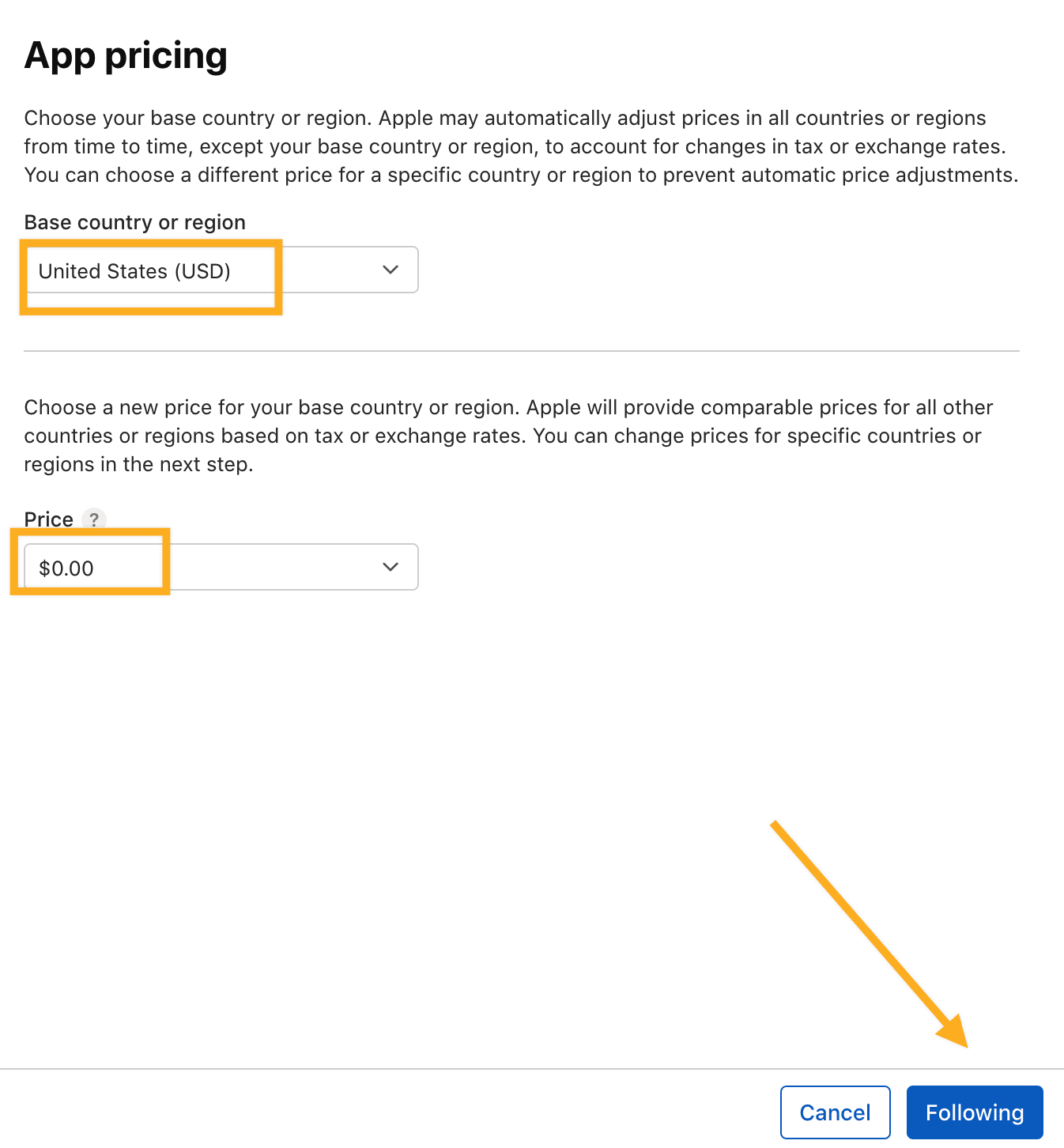 Confirm App Store price