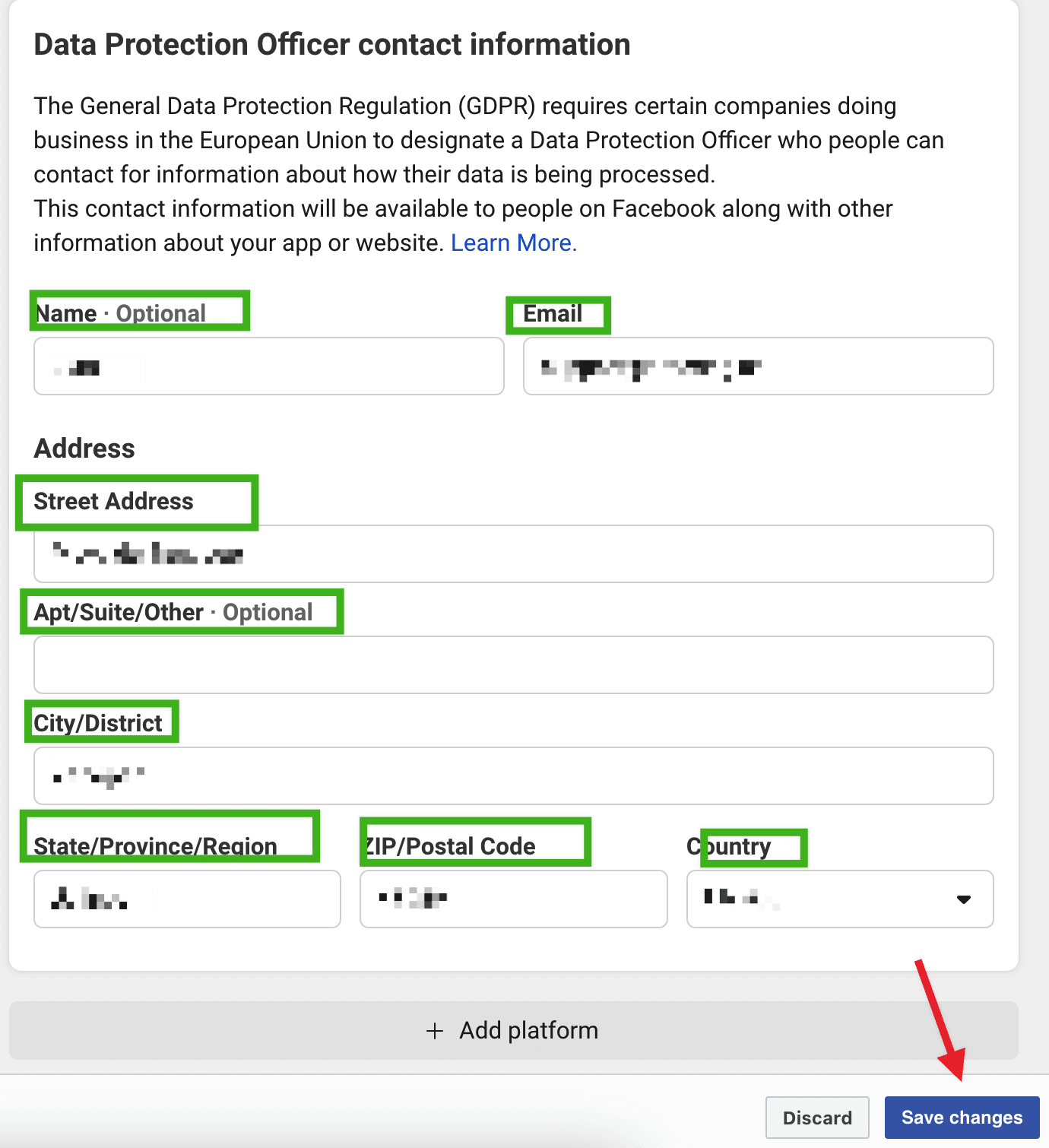 Data protection Officer contact information