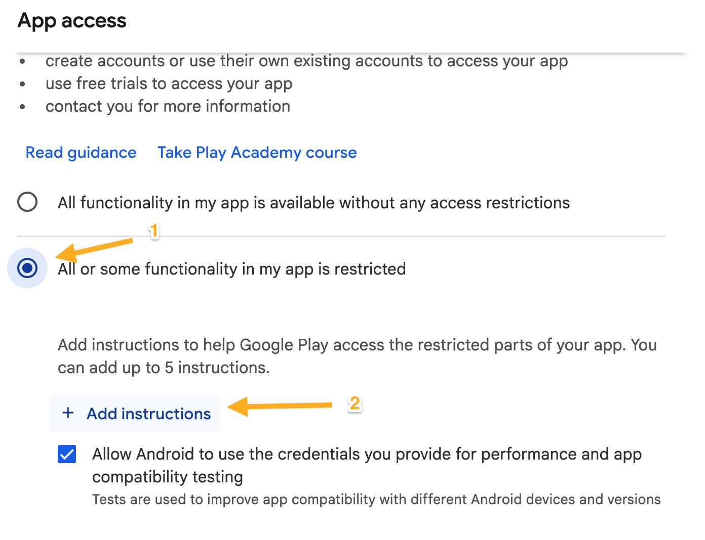 Provide reviewer access instructions