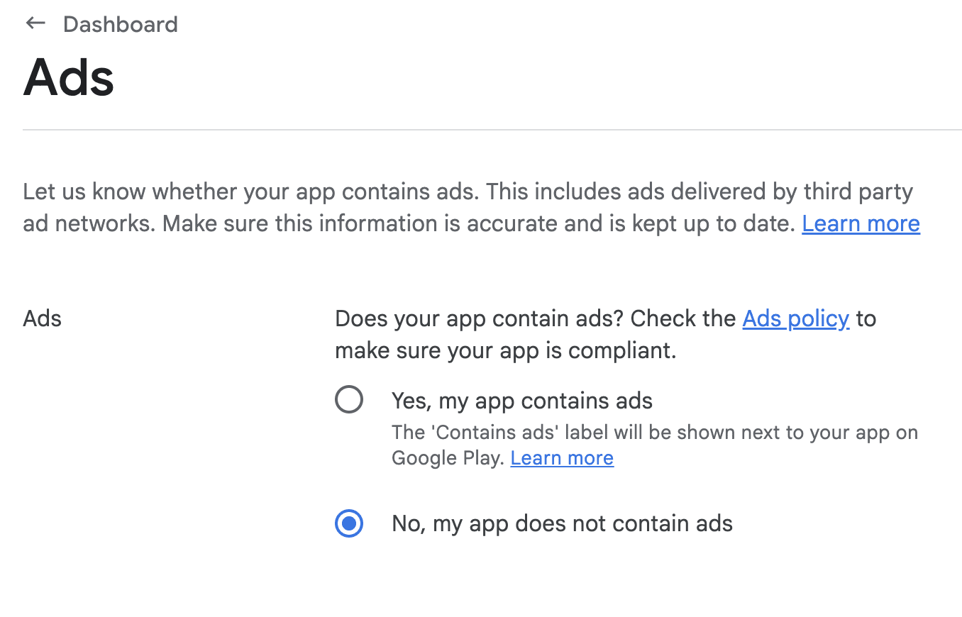 Declare ads