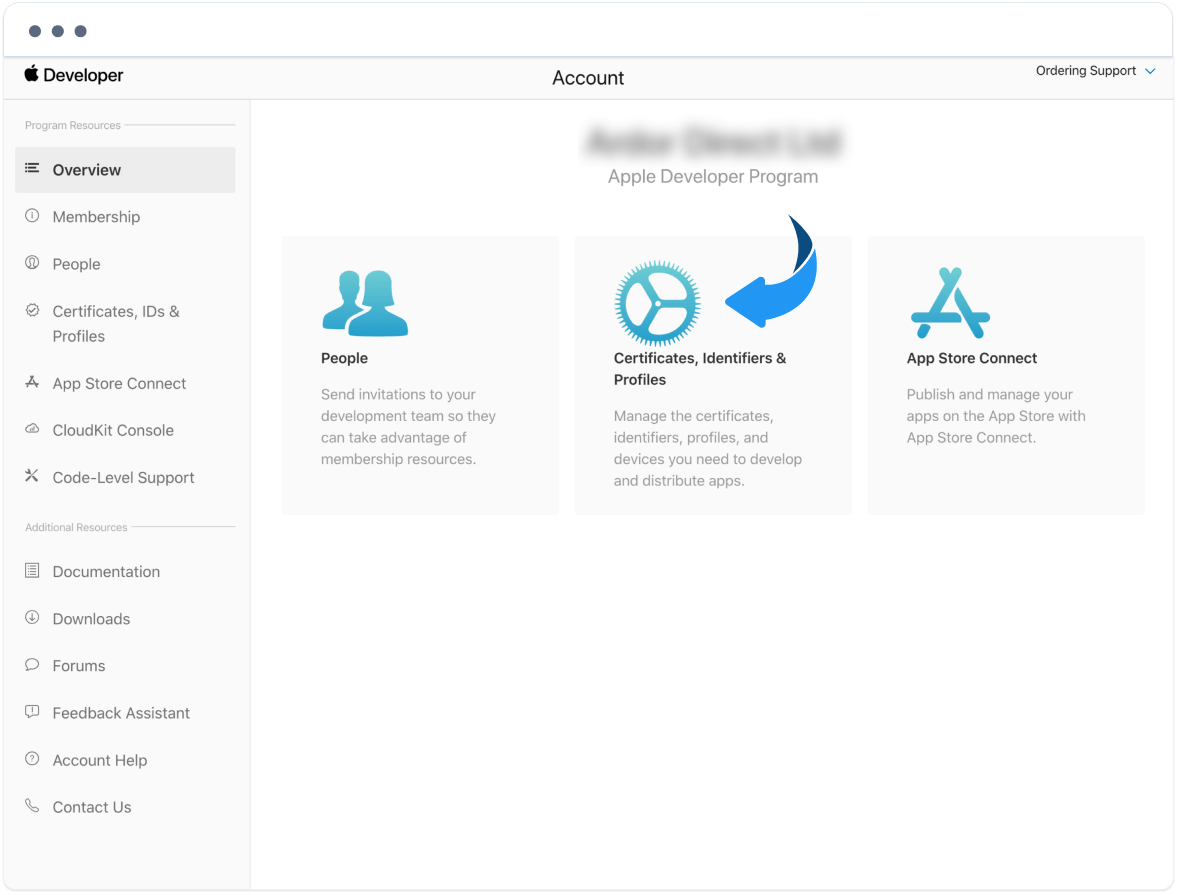 Apple Developer account with Certificates, Identifiers &amp; Profiles