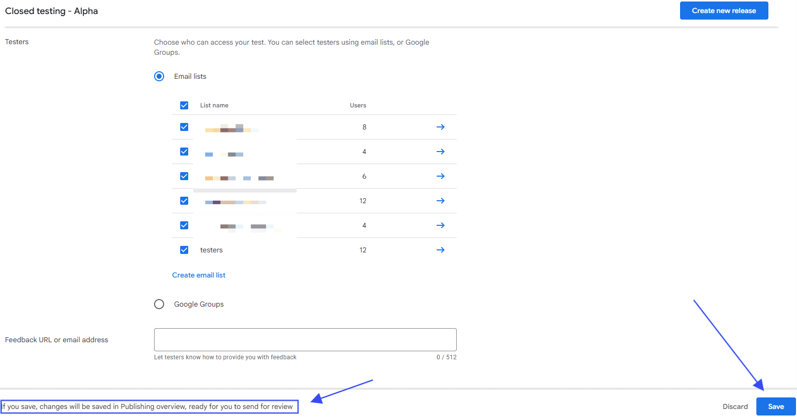 Review closed-test changes