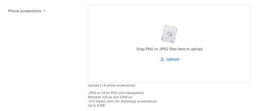 Upload phone screenshots
