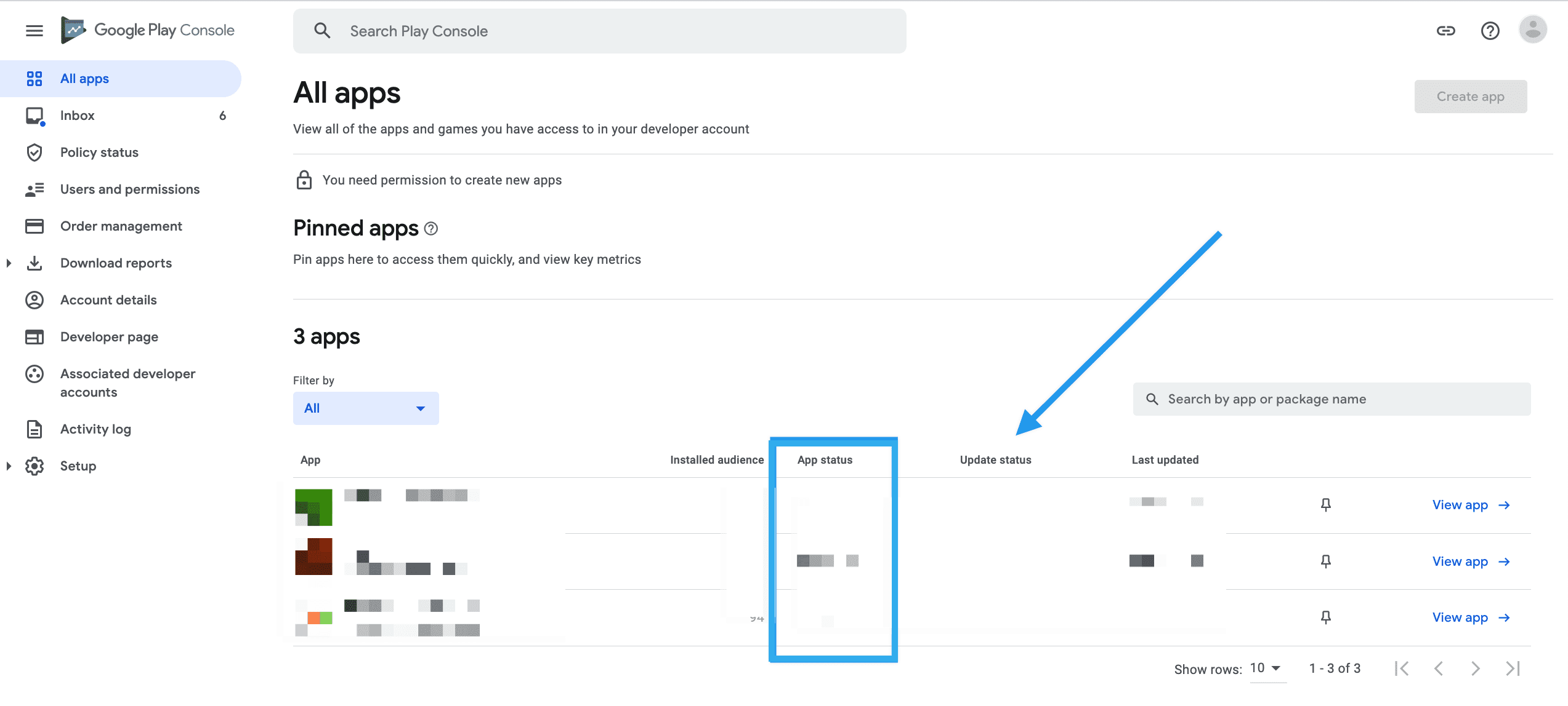 Review app and update status