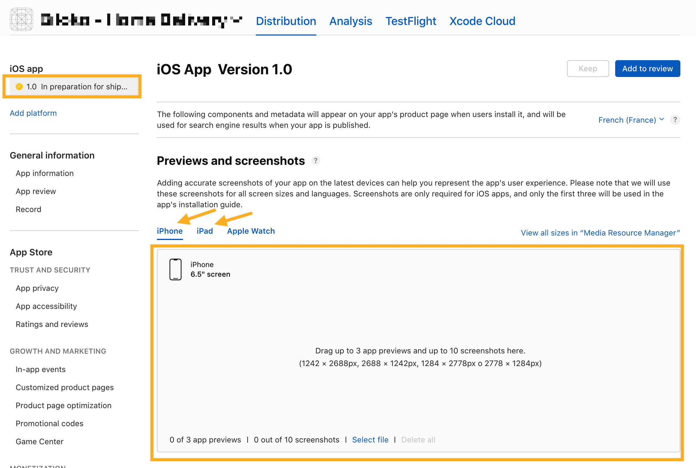 Upload App Store screenshots