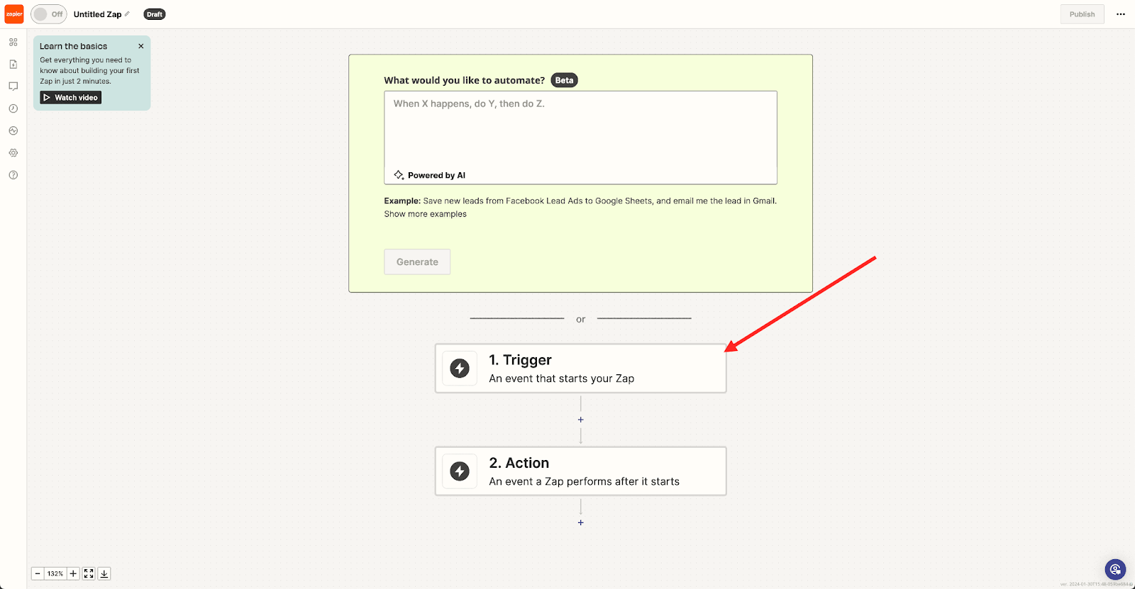 Paso de activador de Zapier con búsqueda de apps, incluida Ordering