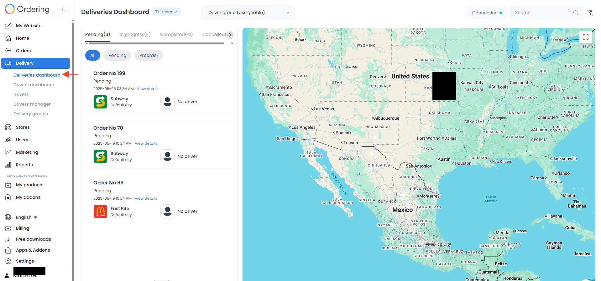 Dashboard de entregas