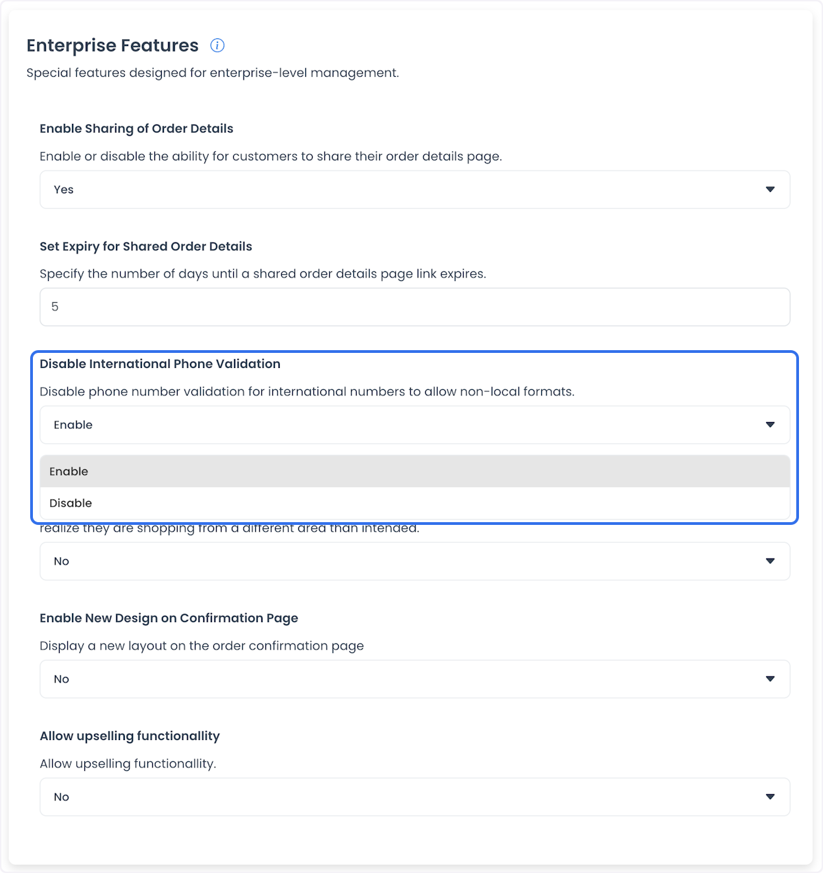 Disable International Phone Validation