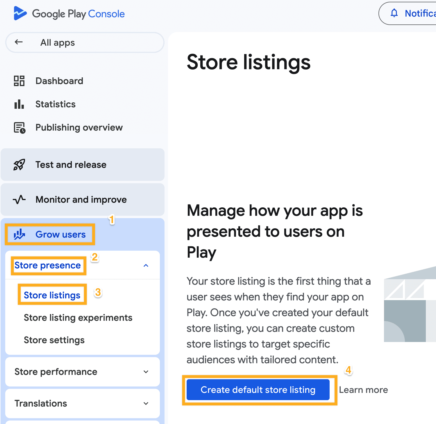 Abrir Store listings