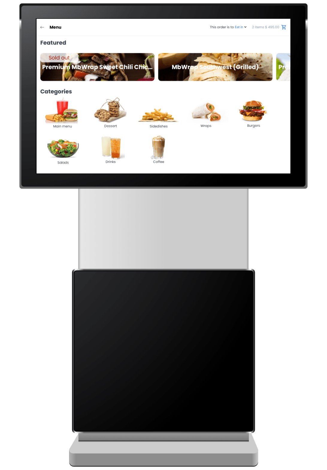 Menú del kiosk