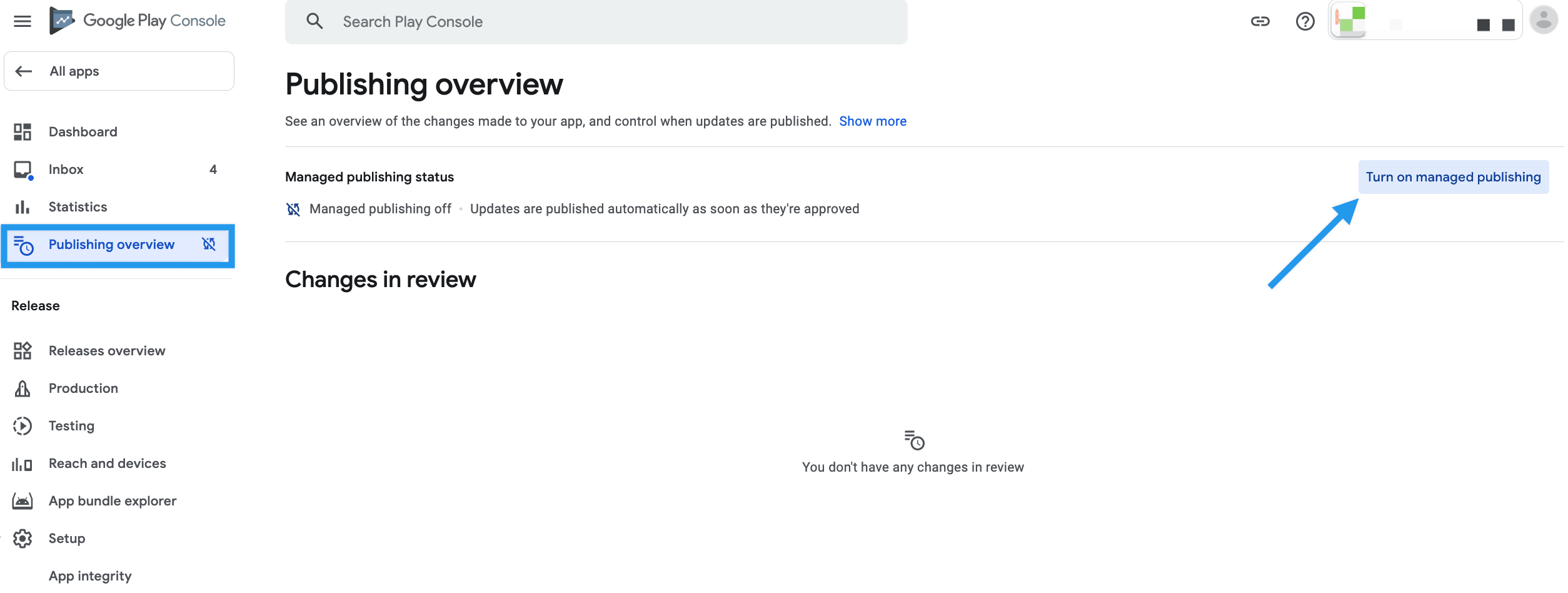 Abrir controles de Managed publishing