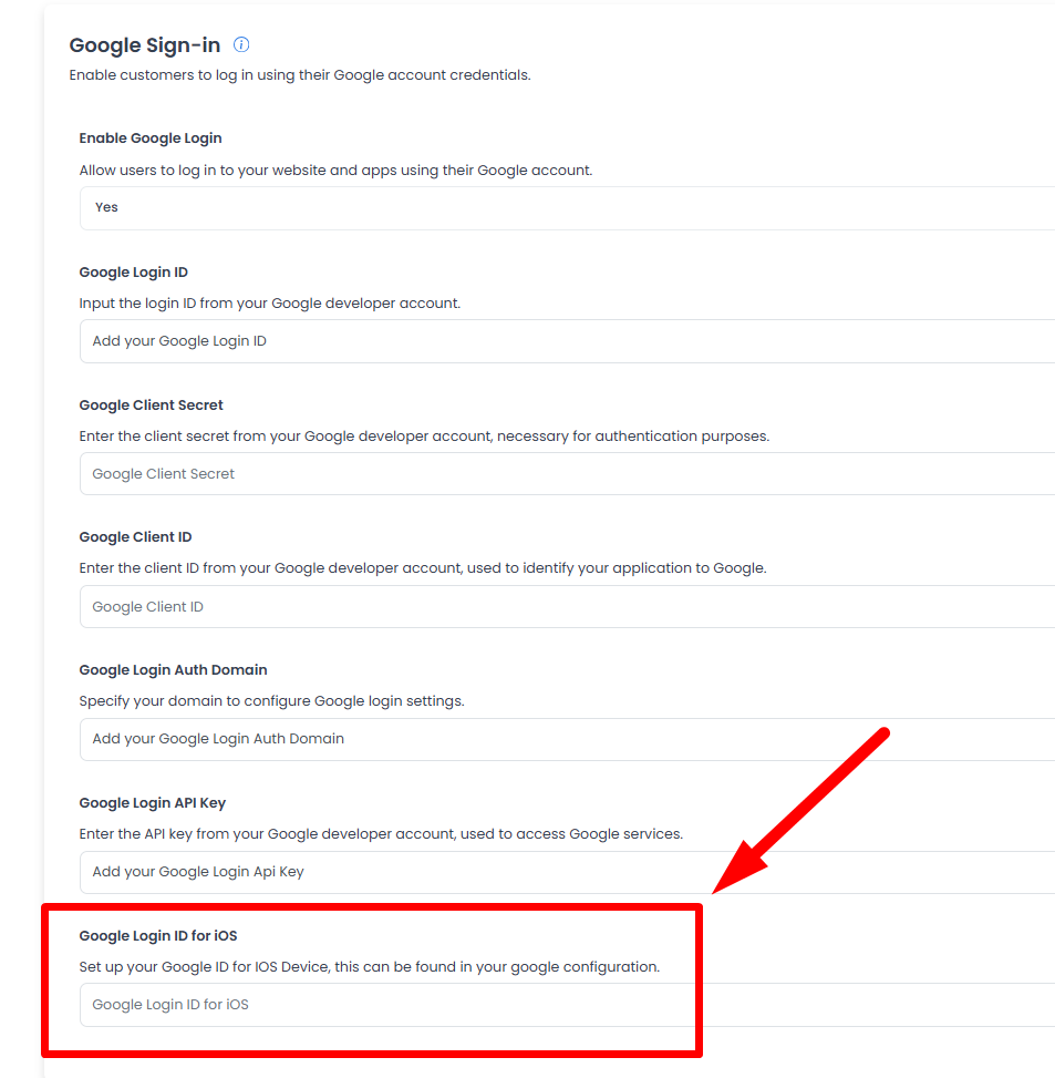 API_KEY y otras claves de GoogleService-Info.plist
