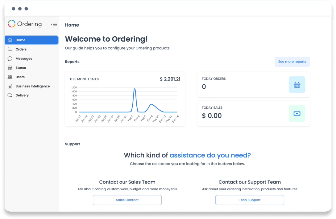 Vista de informe rápido del Dashboard