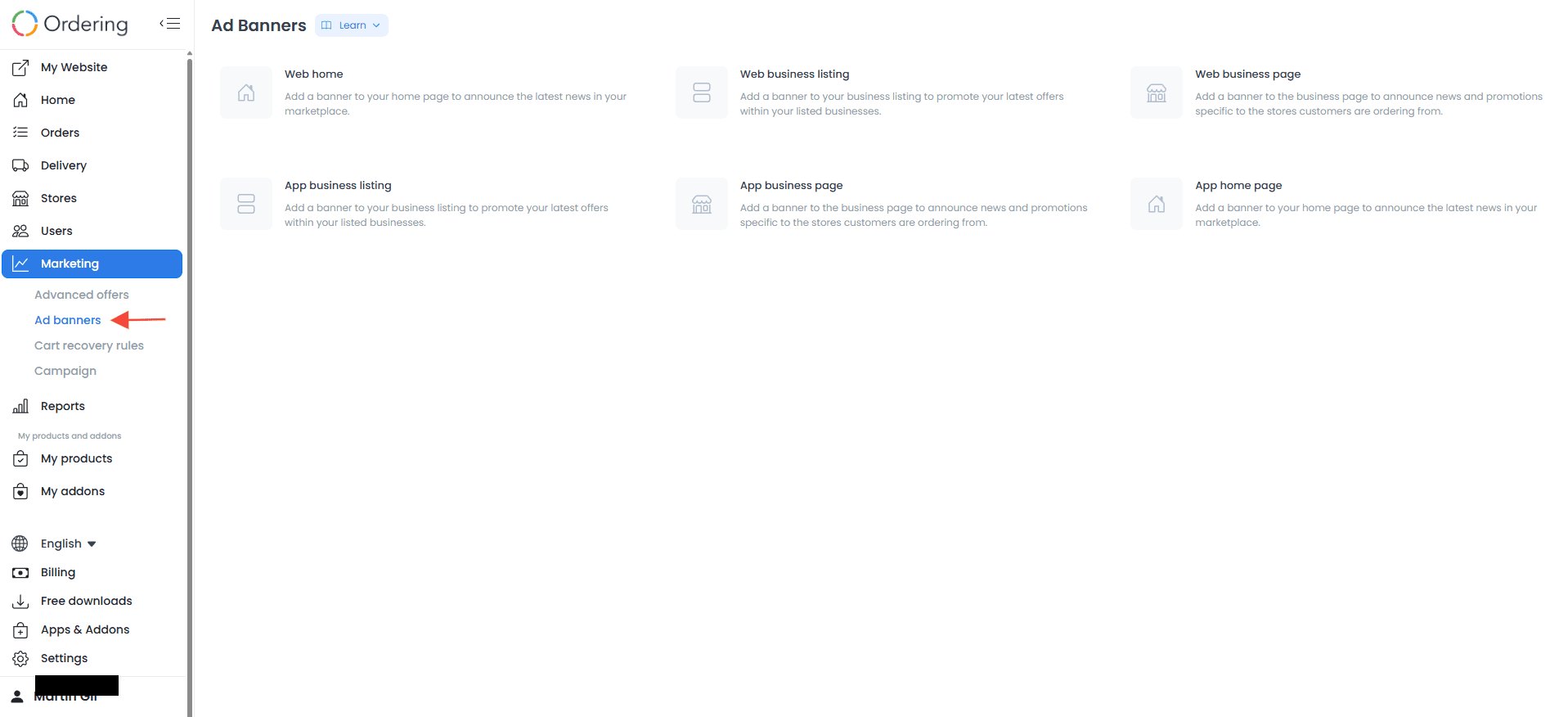 Lista de banners publicitarios