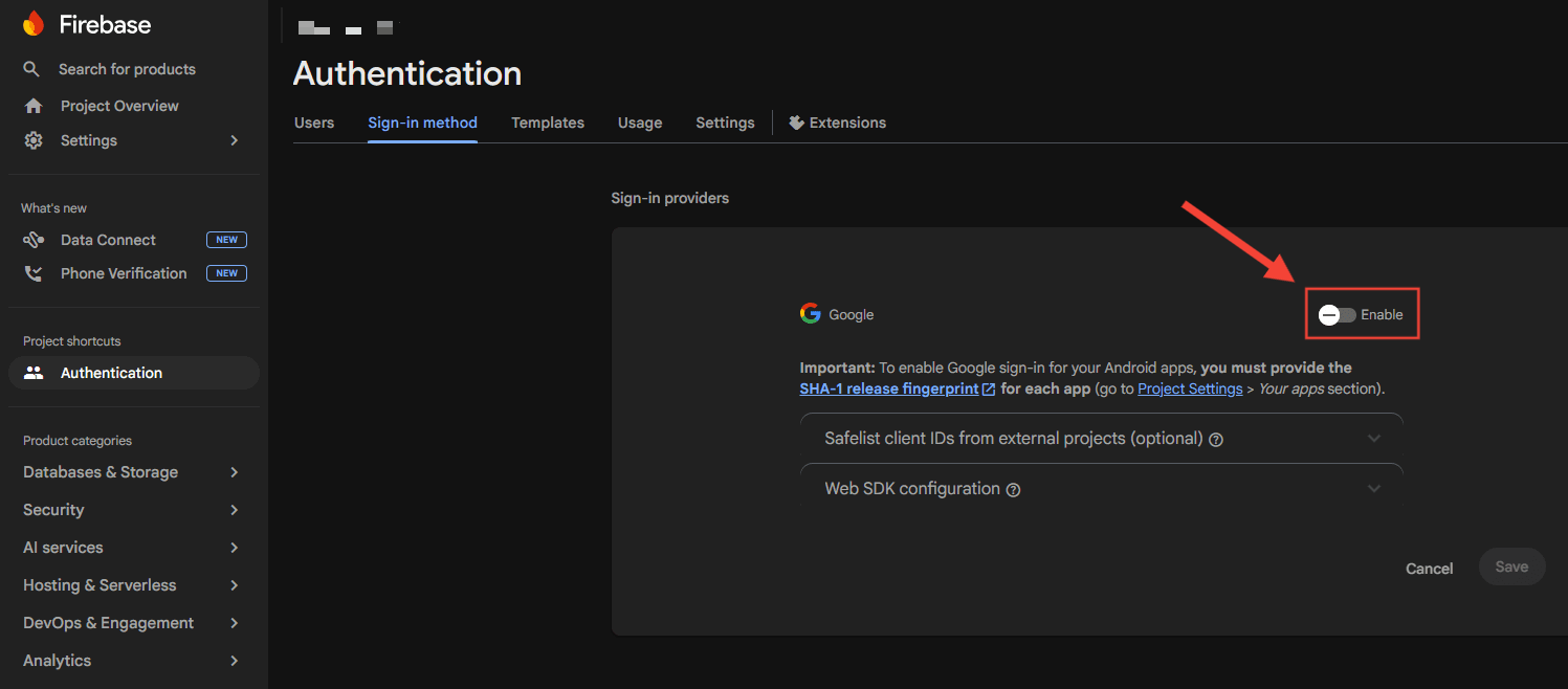Habilitar Google Sign-in