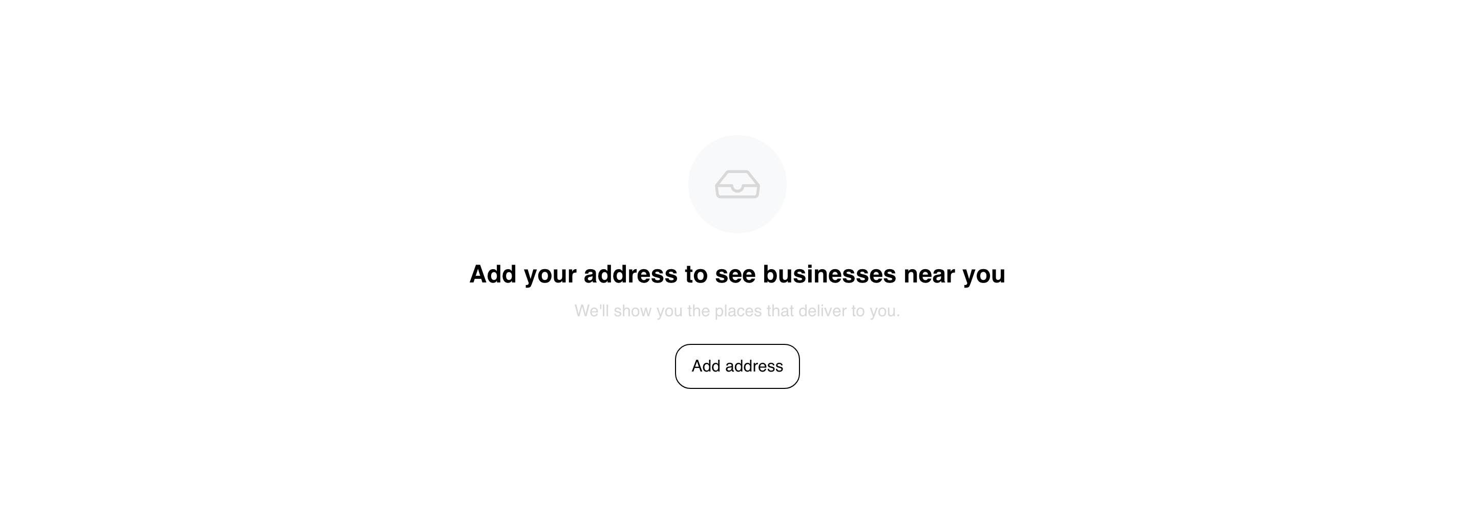 Empty business results with an option to add an address