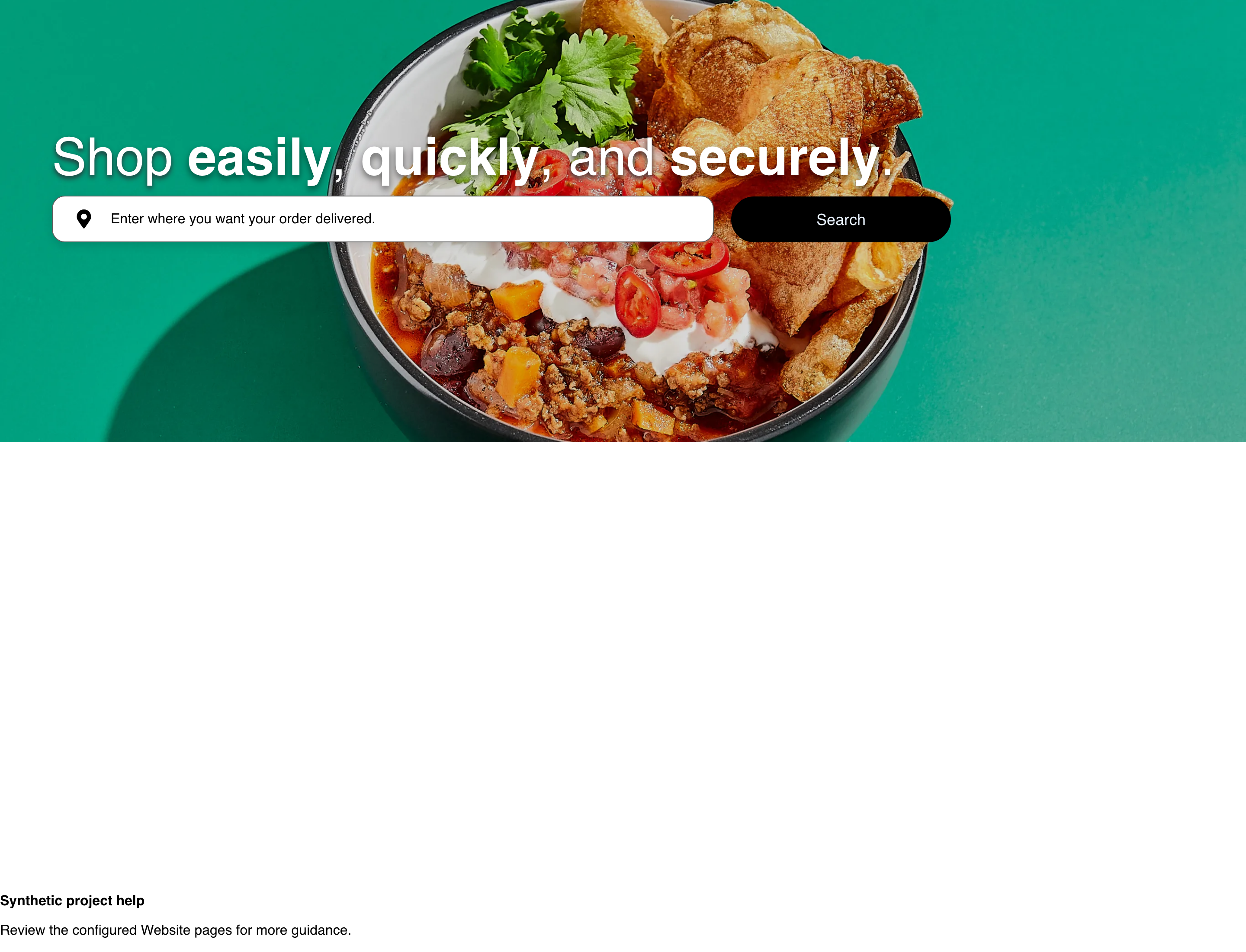 Desktop Website home-page footer context showing inert synthetic localized public project content