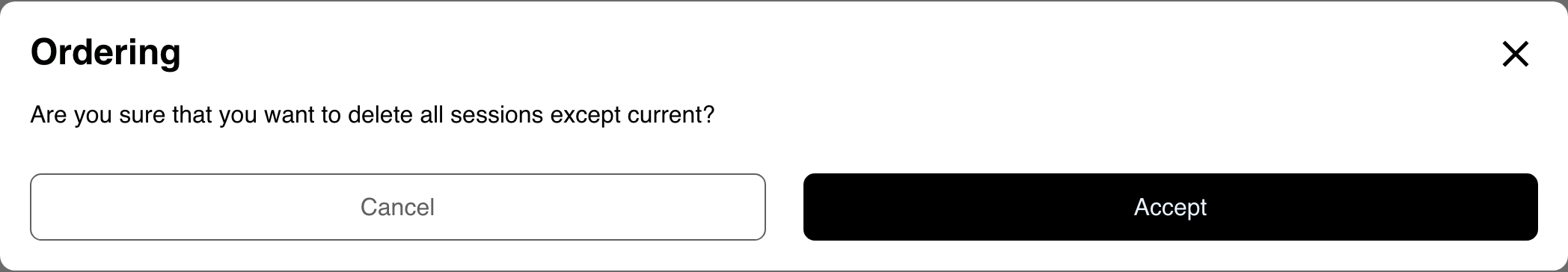 Desktop Website confirmation asking whether to delete all sessions except the current one before acceptance
