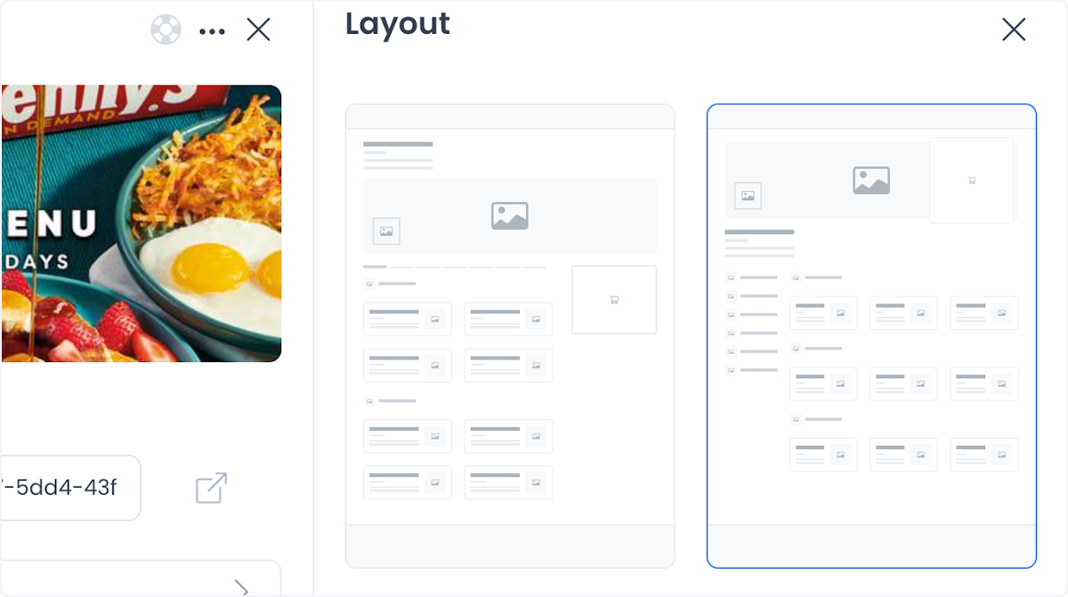 Selecting the Groceries layout