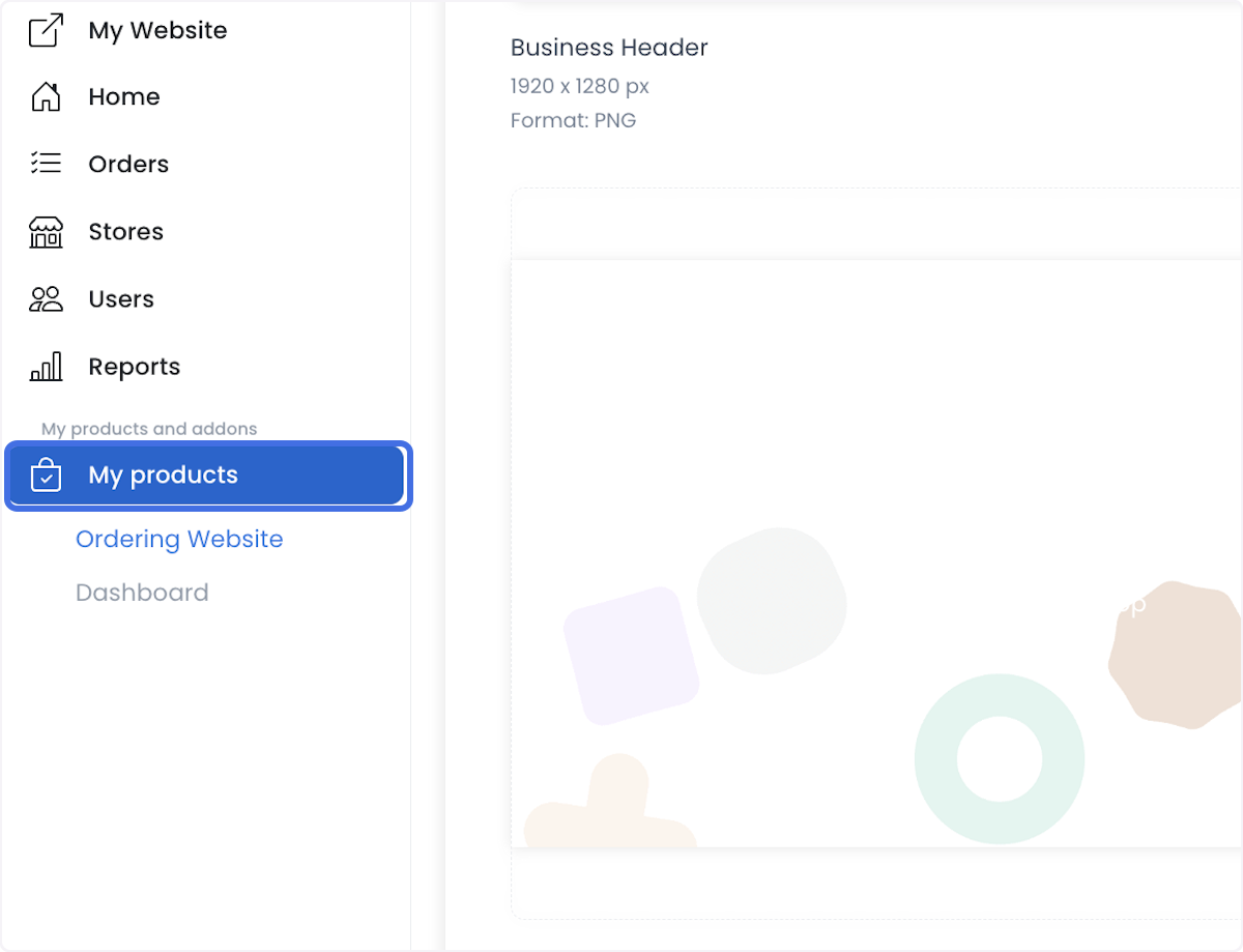 My Products navigation for homepage content