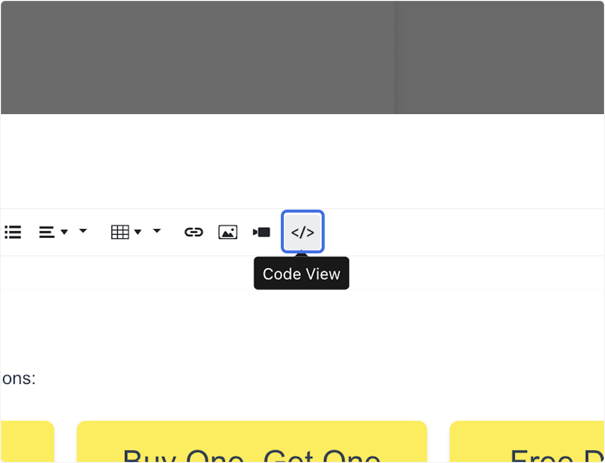 Code View in the later homepage-content workflow