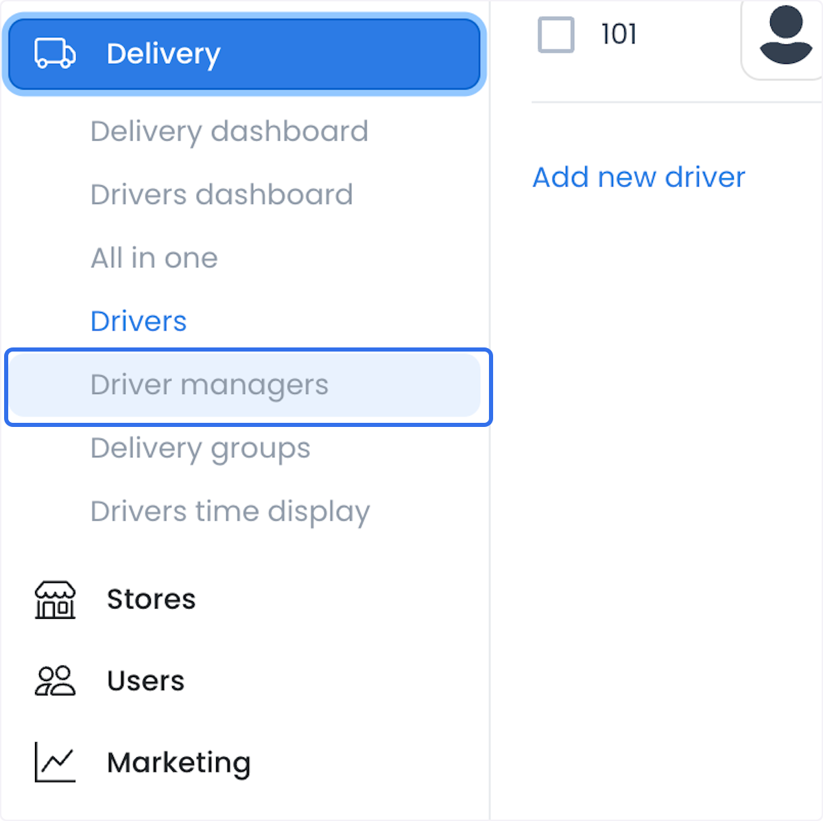 Navegación a Driver managers