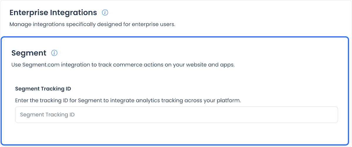 Campo Segment Tracking ID histórico con un marcador de posición vacío
