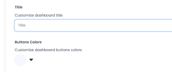 Controles de título y color de botones de Dashboard Customization