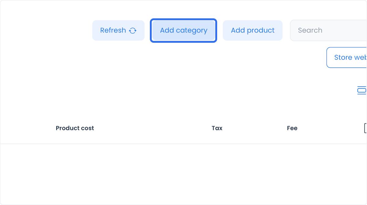 Add Category action in the catalog workspace