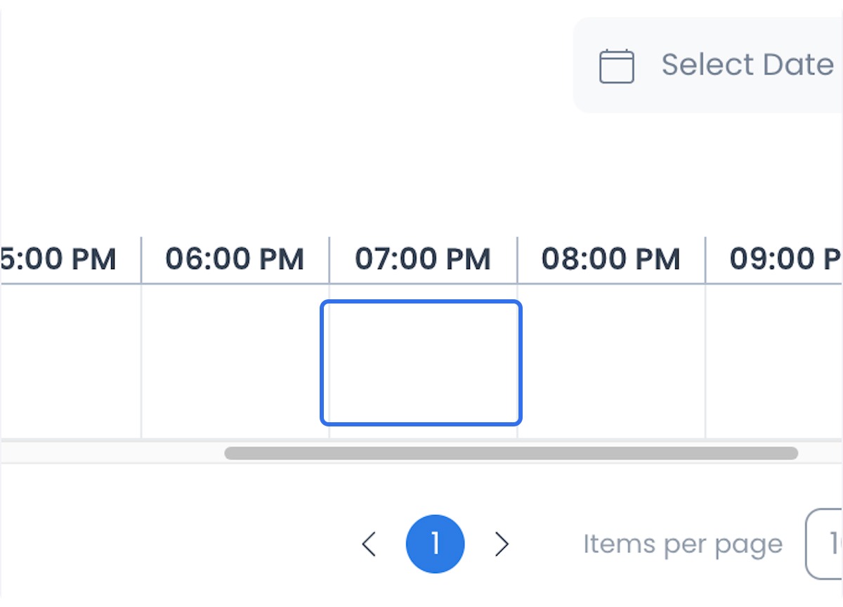 Horario libre del calendario para agregar un bloque de disponibilidad