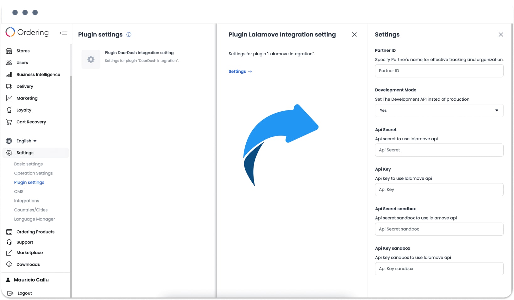 Lalamove plugin settings with provider account fields