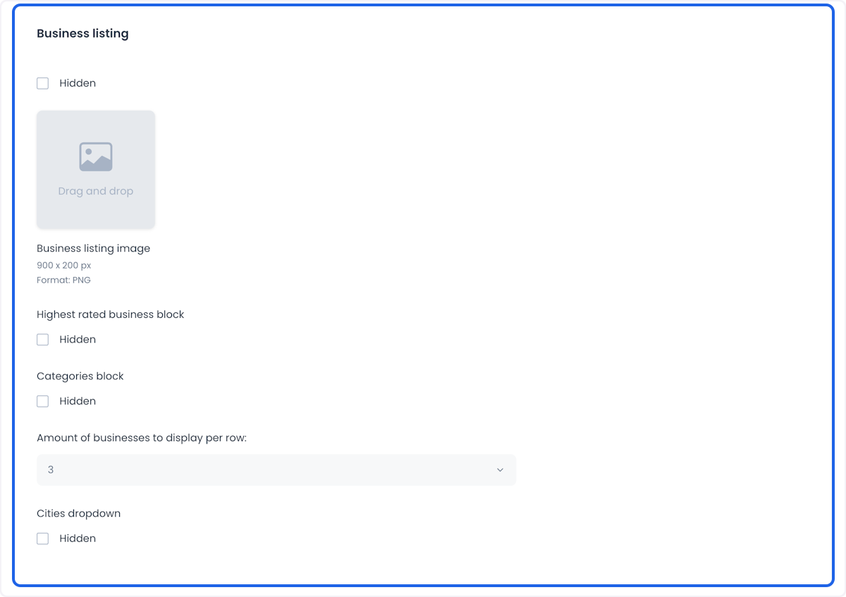 Advanced business-listing settings