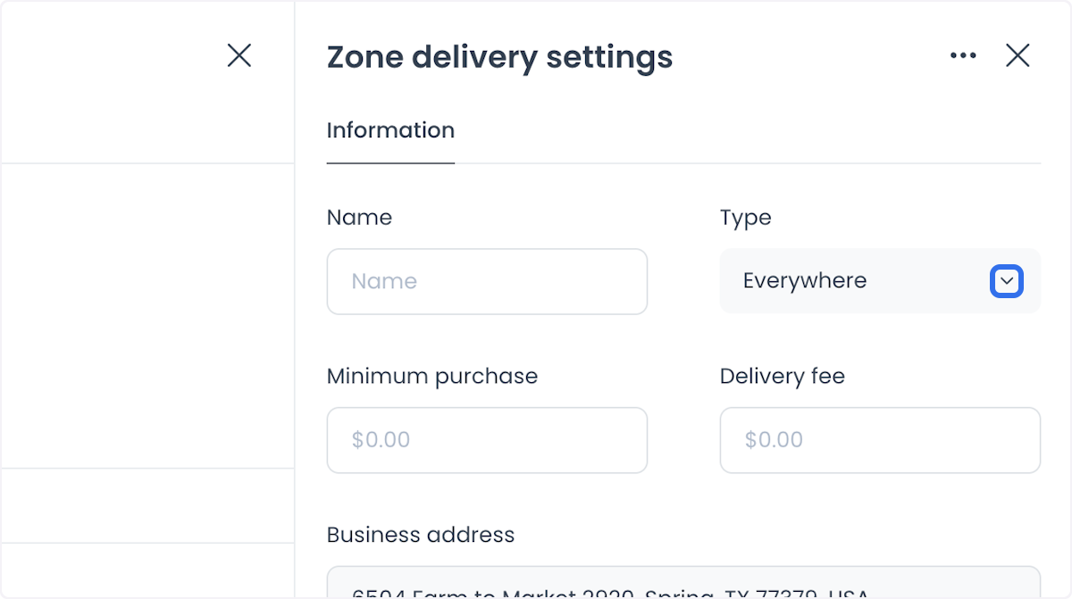 Everywhere method for delivery zone coverage