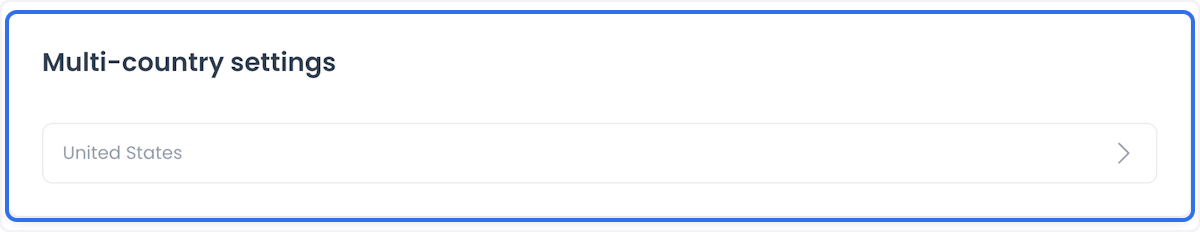 Selector de país en Multi-country settings