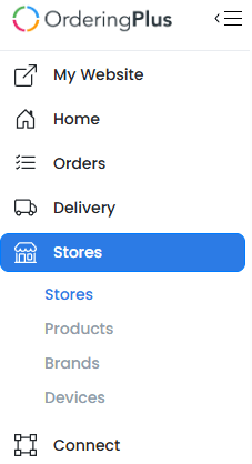Stores section in the Dashboard sidebar