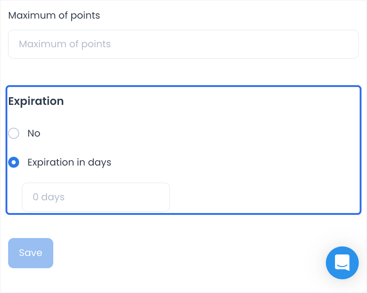 Level expiration controls with no-expiration and expiration-in-days choices