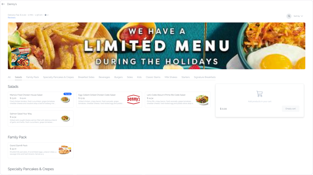 Customer-facing menu preview